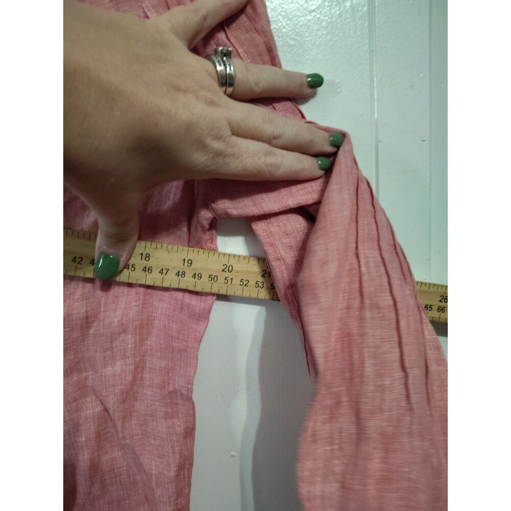 Talbots Lux Soft Red Woven Pleated Boho Western Tunic Shirt Top Small - Picture 4 of 5